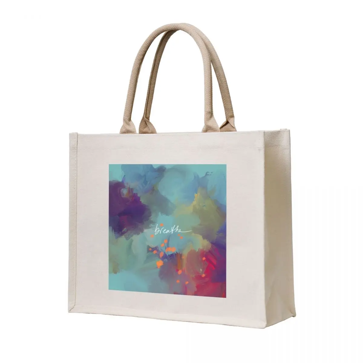 

Breathe - Inspirational Blue Abstract Art - Painting by Morgan Harper Nichols Tote Bag Women's tote bag shopper bag women