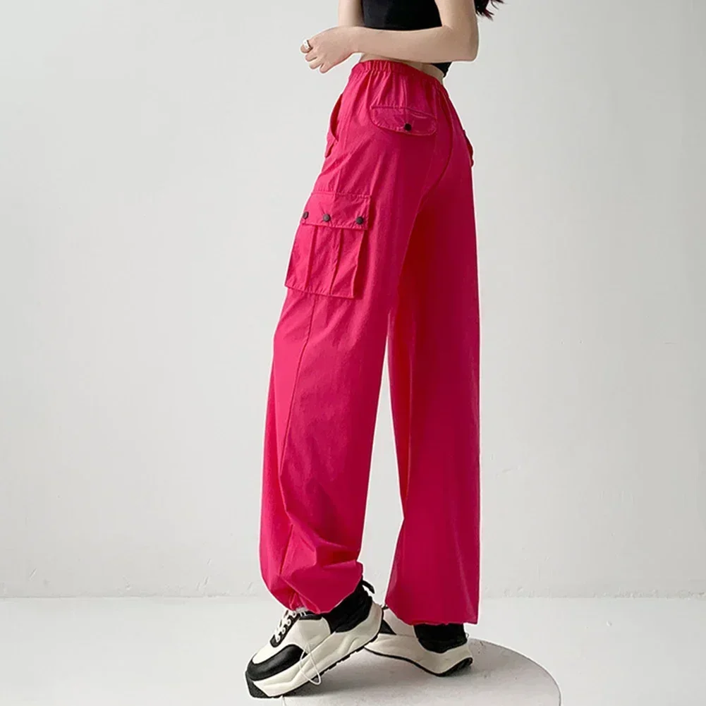 Pantaloni retrò a vita alta Abbigliamento casual Pantaloni a gamba dritta Pantaloni retrò da donna Tessuto in poliestere Lunghezza regolare Leggermente elastico