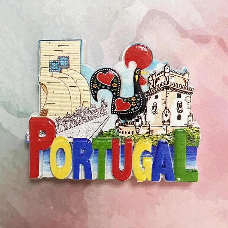 Lisbon, Portugal tourist souvenirs Belem Tower collection of arts and crafts gifts 3D three-dimensional refrigerator magnets