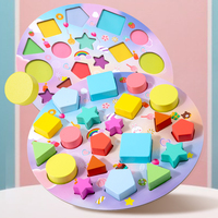 Wooden Geometric Cake Pairing Blocks Montessori Shape Sorting Puzzle Preschool Learning Educational Game Toys Gifts for Children