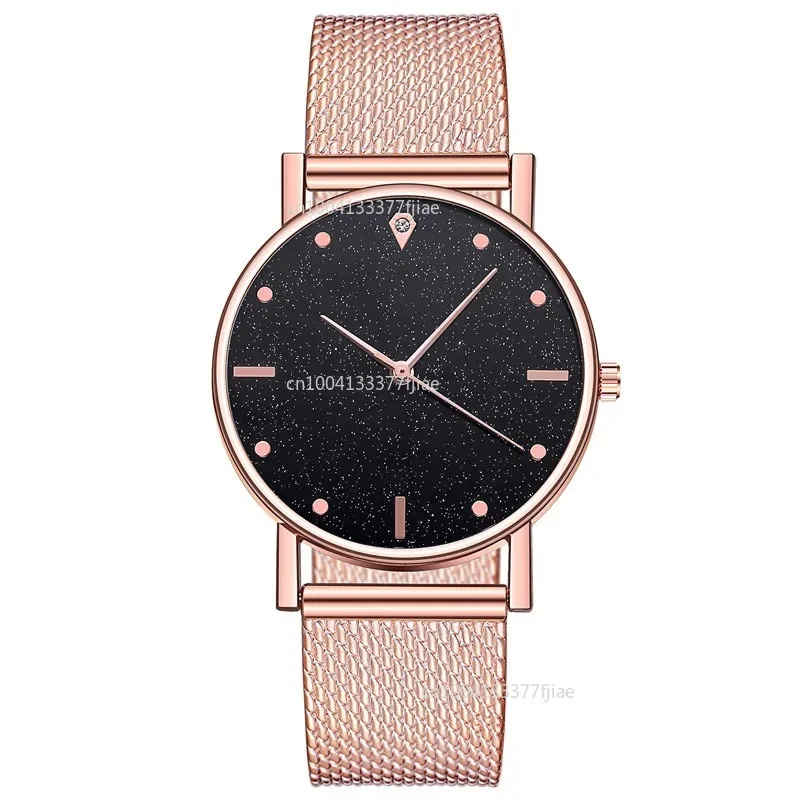 2024 Luxury Black Women Watches Starry Sky Mesh Silicone Strap Woman Fashion Quartz Wristwatch Ladies Clock  Simple Relogio