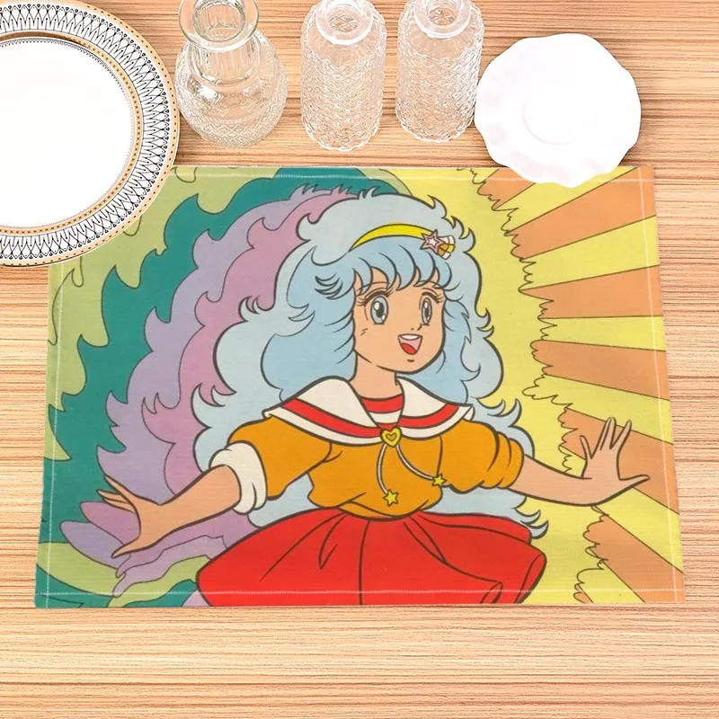 Maho No Yosei Pelsha Print Linen Dining Table Mats Kitchen Placemat 30X40cm Coasters Pads Bowl Cup Mat