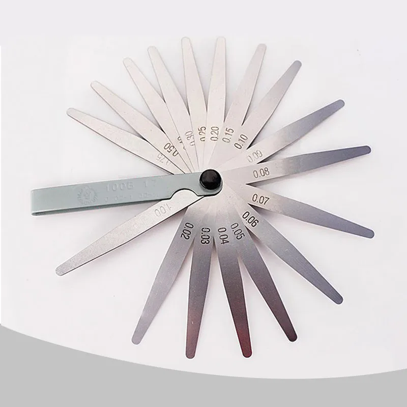 Feeler Gauge 17 Blades Metric Gap Filler 0.02-1.00mm Gage Measurment Tool For Engine Valve Adjustment