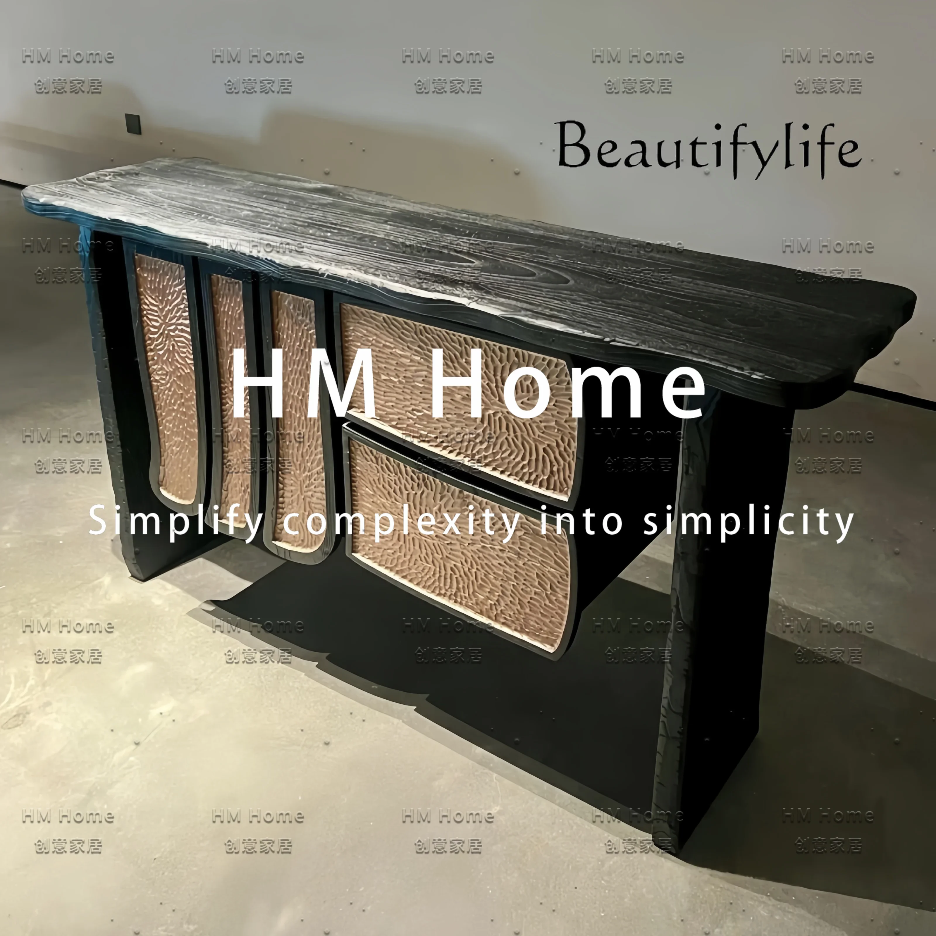 

BJ Средневековый резной входной столик из массива дерева, дизайнерский декоративный шкаф для гостиной, дома, элитный