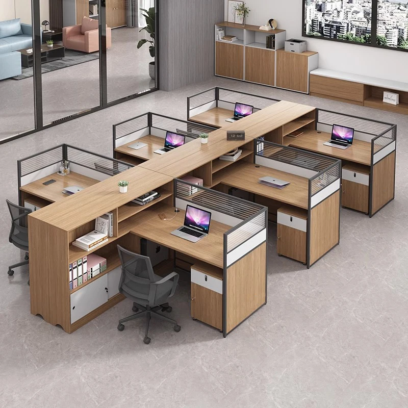 Simplified Modern Employee Office Desk and Chair Combination Processing Office