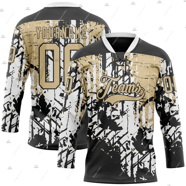 Custom Name Team Group Clothing Gradient Retro Vintage Lace Hockey Jersey Shirts 3DPrint Unisex Harajuku Casual Funny Pullover 5 view 5