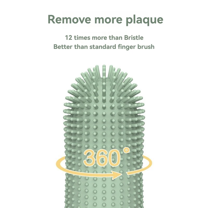반려동물용 부드러운 실리카 젤 칫솔, 강아지 손가락 칫솔, 치과 플라크 케어 도구 액세서리