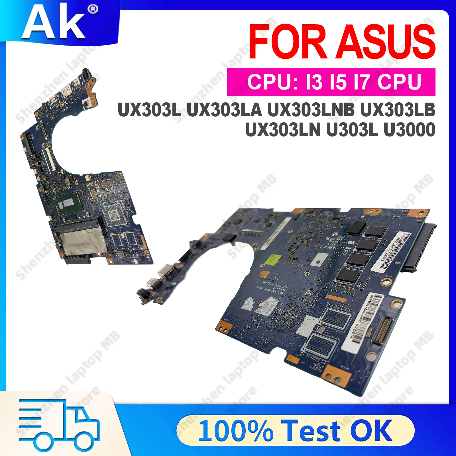 UX303L UX303LA UX303LB UX303LN Laptop Motherboard For ASUS ZenBook BX303L U303L UX303LA U3000 UX303LNB Mainboard W/ I3 I5 I7 CPU