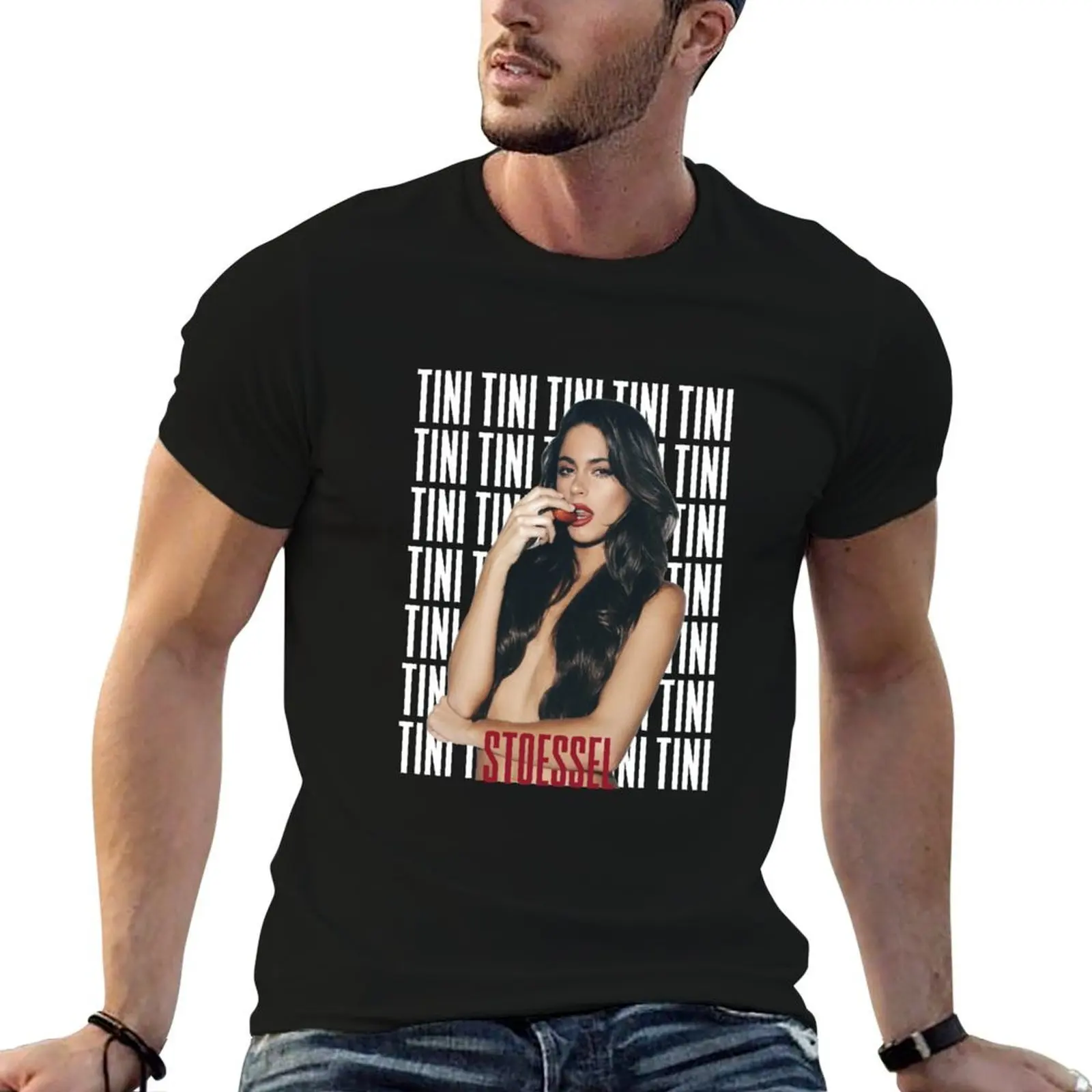 Camiseta Tini fresa, camiseta de algodón negra lisa para hombre, paquete de camisetas de diseñador para hombre, camiseta divertida de algodón