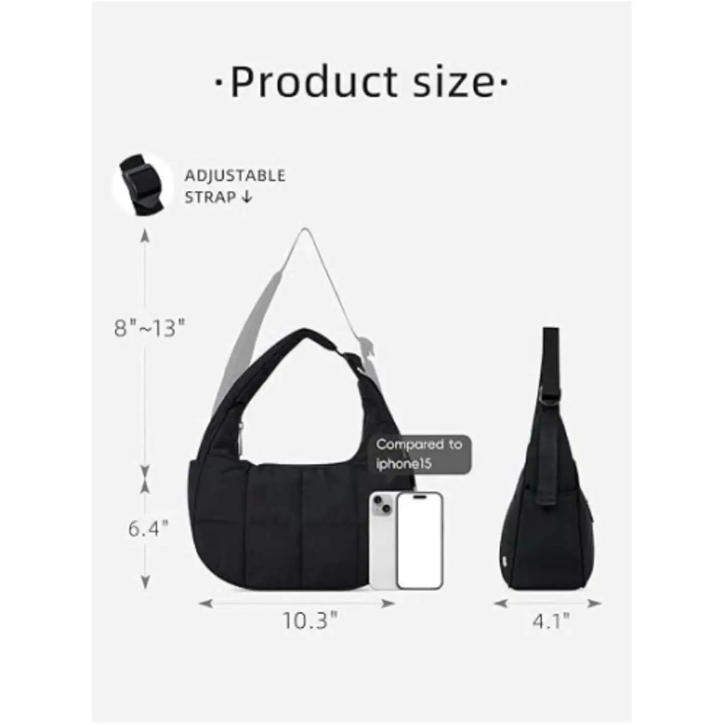 패셔너블한 여성용 나일론 다운 백 크로스바디 핸드백 숄더백 여성용 슬림 보더리 클린핏 씨 웜 오트 길이