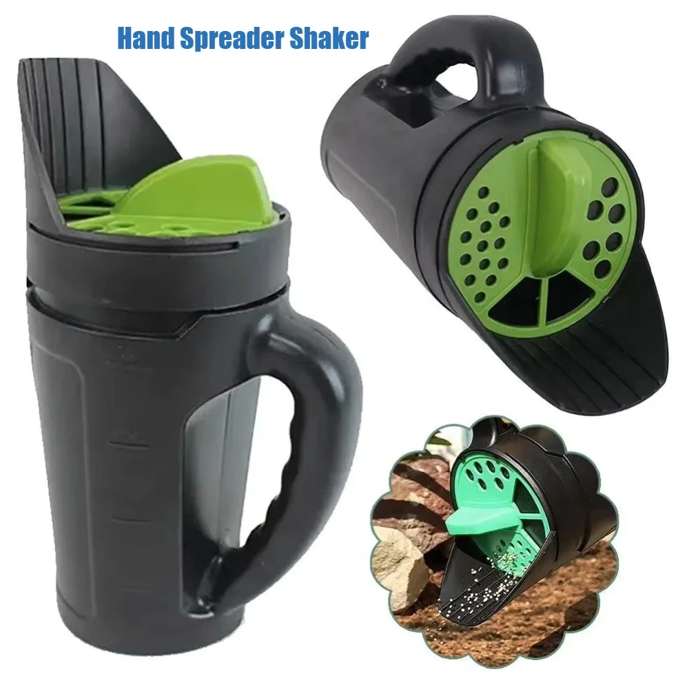 

Handheld Seed Spreader Manual Lawn Seeder Adjustable Opening Sizes Lawn Fertilizer Spreader Seed Dispenser Home Garden Tool
