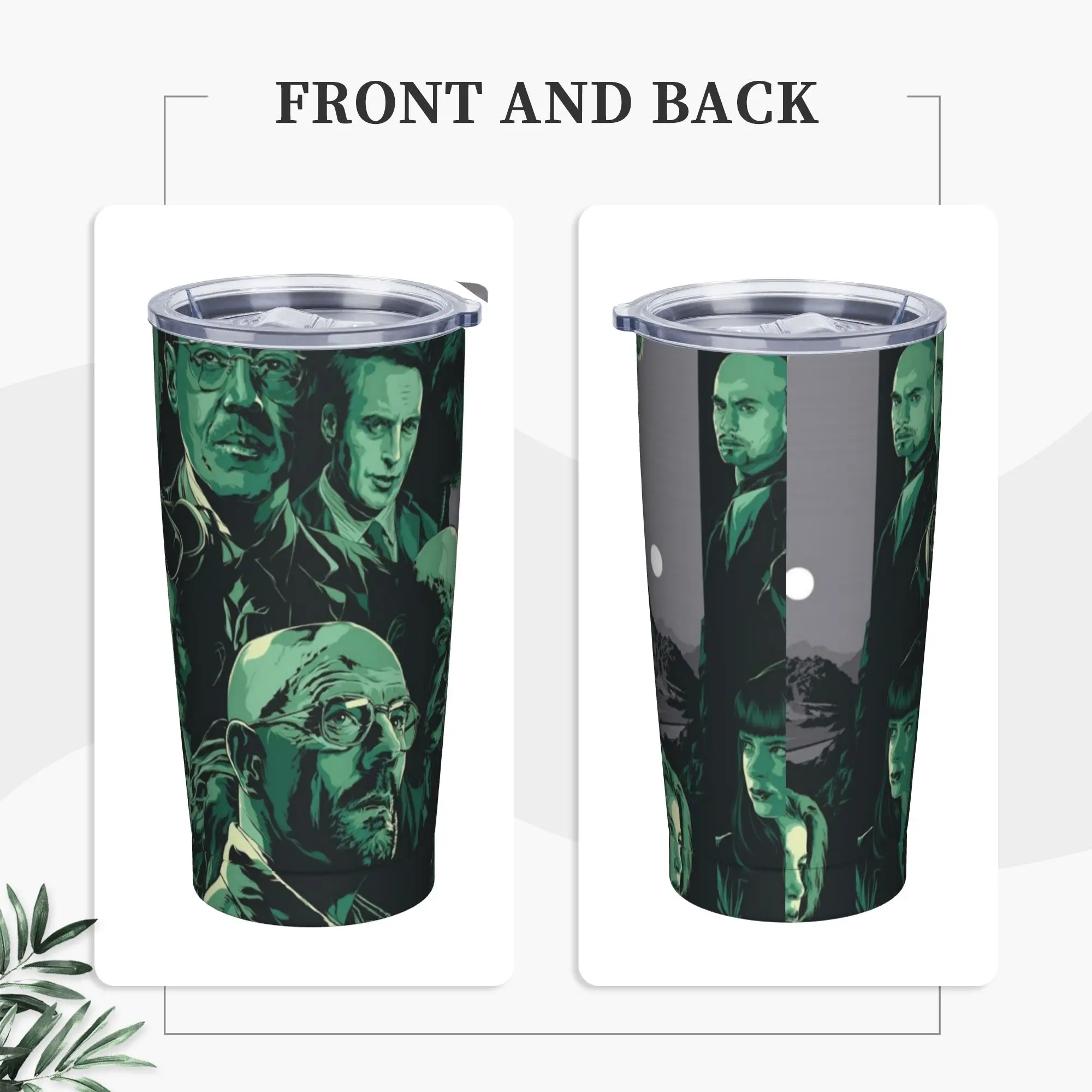 Breaking Bad Walter White Insulated Tumbler with Lid Jesse Hank Skyler Vacuum Coffee Mugs Double Wall Hot Cold Drinks Cups, 20oz