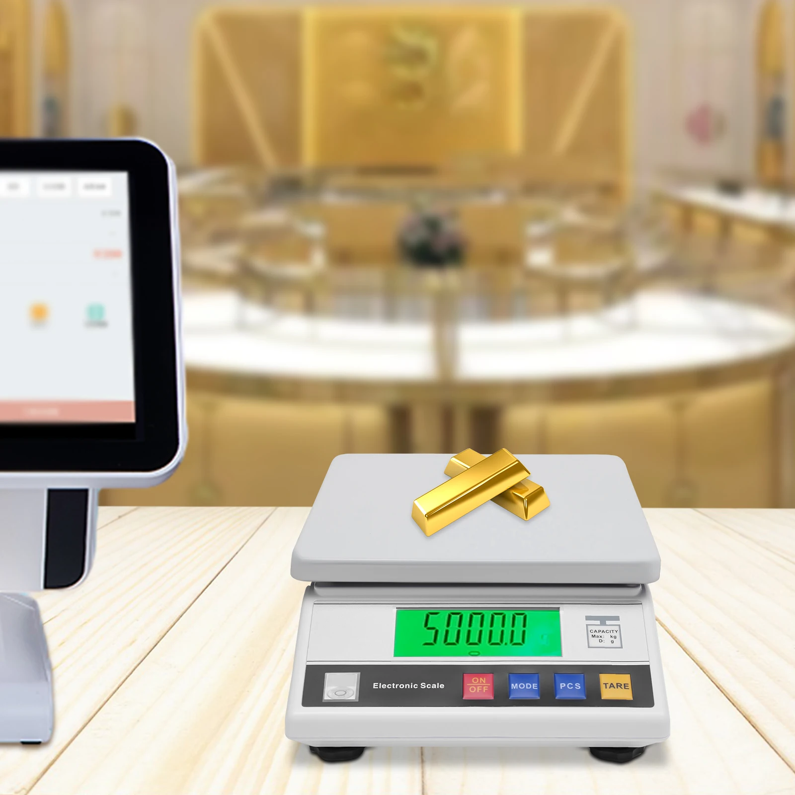 مقياس العد الرقمي عالي الدقة، مقياس مختبر المطبخ الرقمي للمجوهرات مع وظيفة التحويل والعد والتجعيد