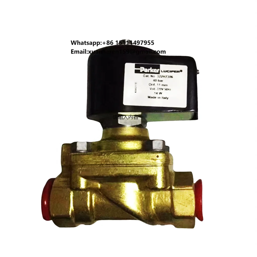 Válvula Solenoide de Combustível Parker 322H7306, Válvula de Desligamento Automático para Queimador Industrial a Gás/Óleo, Peças de Reposição para Queimador RIELLO DOWSON