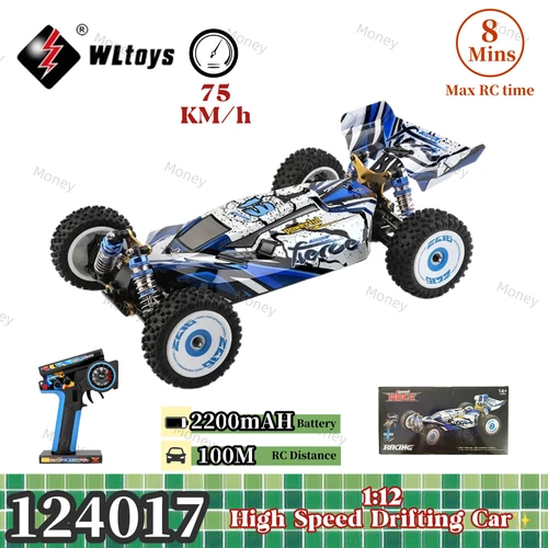 WLtoys 124017 1:12 75 km/h Coche de carreras RC 4x4 Motor sin escobillas Control remoto de alta velocidad Coche todoterreno de derrape