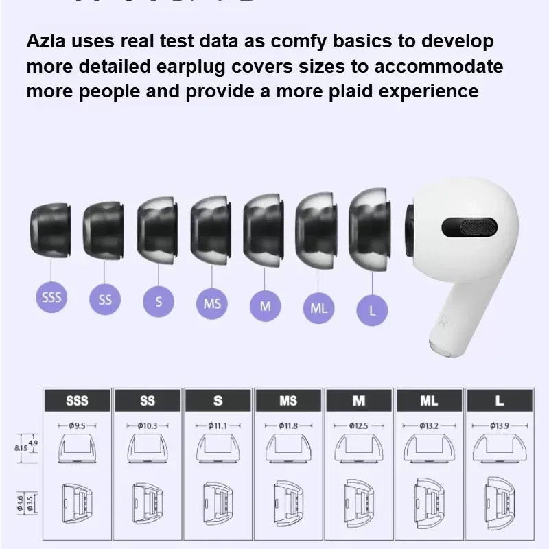 AZLA Crystal For AirPods Pro Eartips Earbuds Anti-Slip Avoid Falling Off Vocal sticky for AirPods Pro 1/2 3 Earplugs view 3