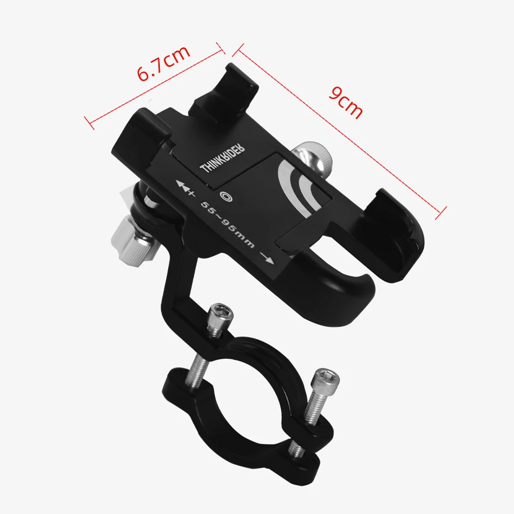 ThinkRider MTB supporto per telefono supporto per cellulare per bici 360 supporto per bicicletta antiscivolo regolabile in alluminio girevole