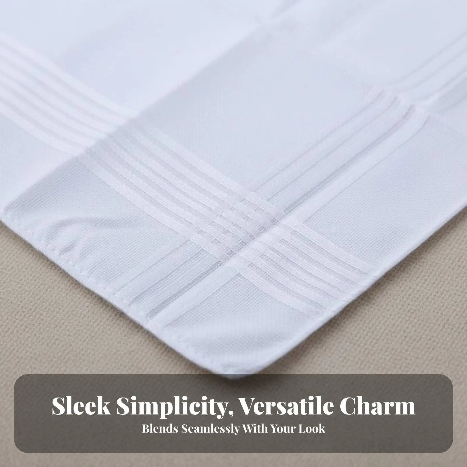 Pure Cotton Handkerchief Plain Satin Stripe Pocket Squares for Men and Women for Wedding or Suit
