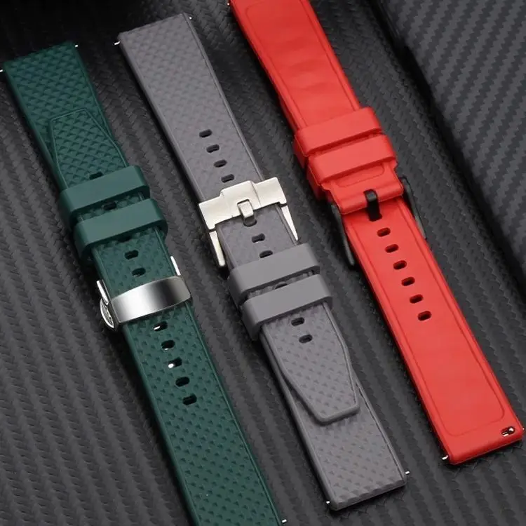 20 مللي متر 22 مللي متر أشرطة ساعة مطاطية الفلور مناسبة لساعات IWC رولكس أوميغا سيكو FKM