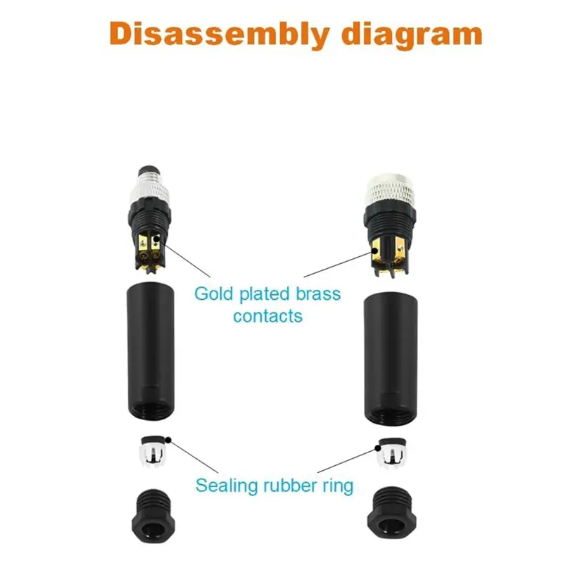 WORTHOWN-2Pack M8 Male & Female Aviation Wire Connector, Panel Mount Connector, Circular Sensor Interface