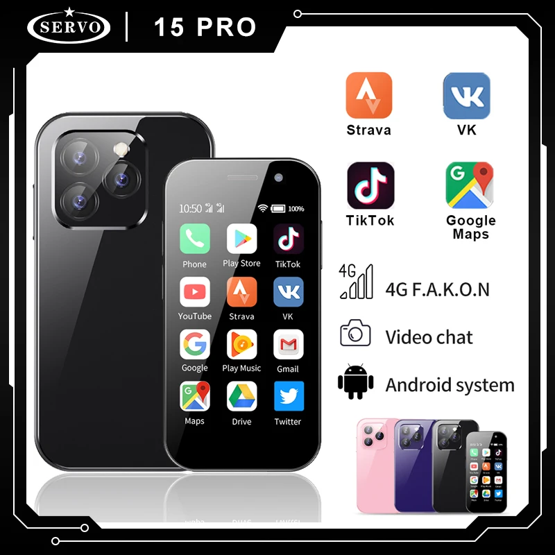 SERVO 15 Pro, Small Smartphone Android 9.0, Network 4G LTE, 2GB+16GB Quad-Core, 2000mAh,OTG, 3.0