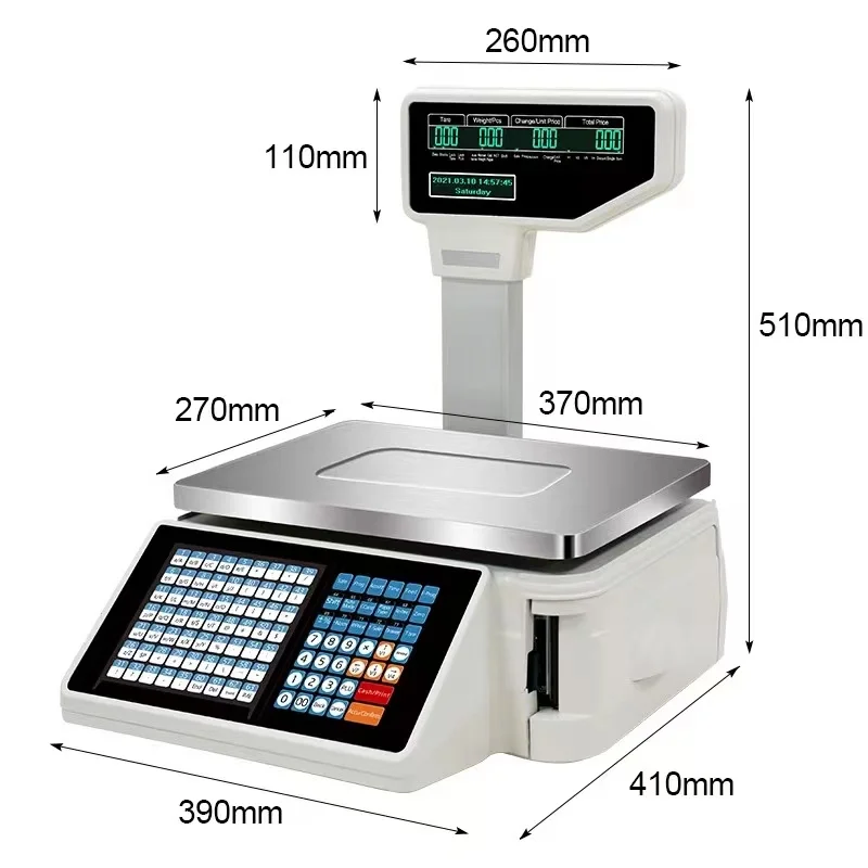 New Arrival Cash Register Scale Barcode Label Printing Scale for Supermarket