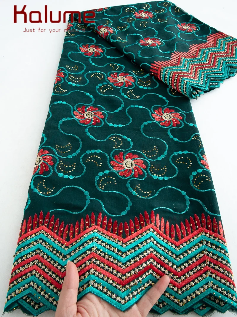 

Kalume 2025 Cotton Lace Fabric High Quality Nigerian Swiss Voile Lace Fabric with Flowers for Sewing Woman Party Dresses F4485