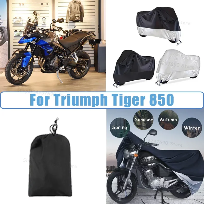 210D Oxford Motorcycle Cover Waterproof All Season UV Protection For Triumph Tiger 850 Anti-Tear Windproof Motorbike Cover