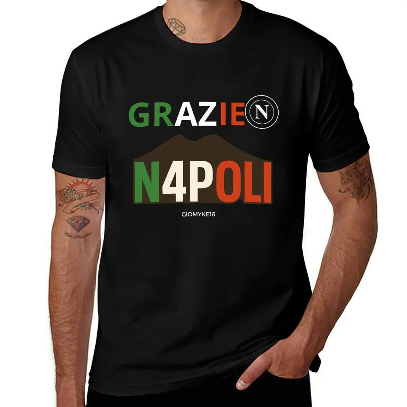 

 N4POLI con Vesuvio e Tricolore – Design Orgogliosamente Napoletano T-Shirt customizeds mens tall t shirts