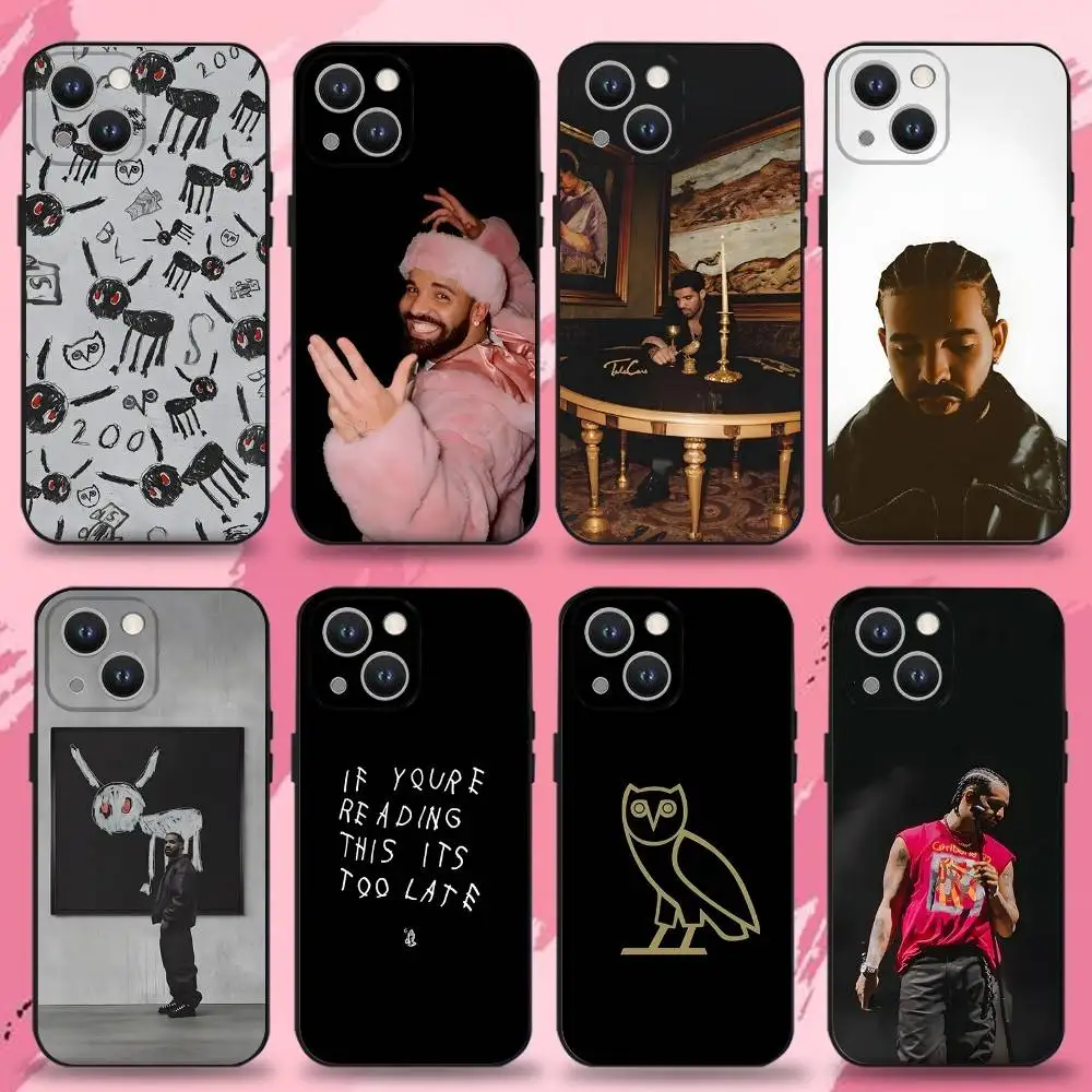 

Drake O-OvO OWL Phone Case For iPhone 16,15,14,13,12,11 Plus,Pro Max,XS,X,XR,SE,Mini,8,7,Soft Silicone Black Cover