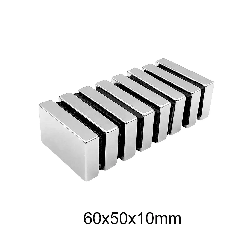 

1/2PCS 60x50x10 Strong Block Magnetic magnet 60x50x10 mm Neodymium Magnet Length 10mm mm Permanent NdFeB Magnet strong 60x50x10