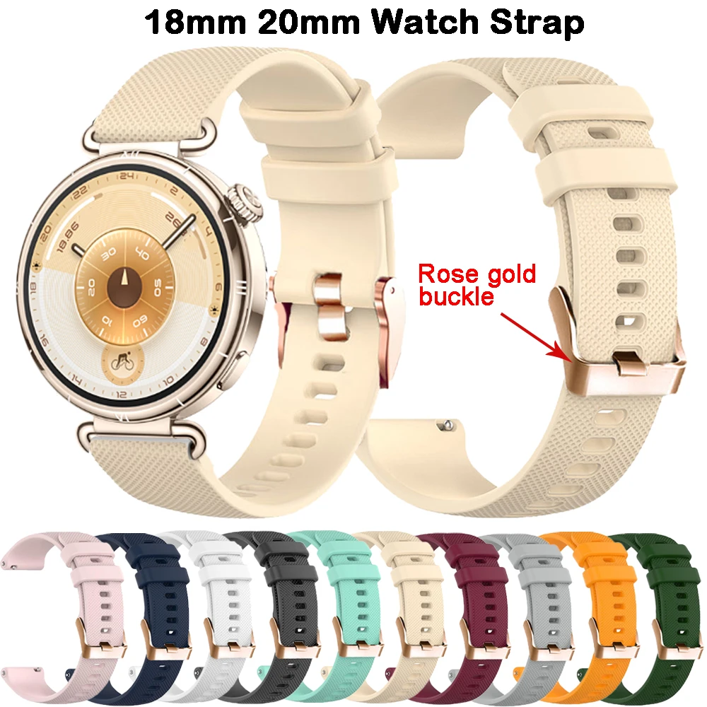 

18mm 20mm Silicone Strap For Huawei Watch GT 6/GT4/GT5 41mm/GT5 Pro 42MM For Garmin Venu 4 41mm/SQ 2/2 Plus Wristband Universal