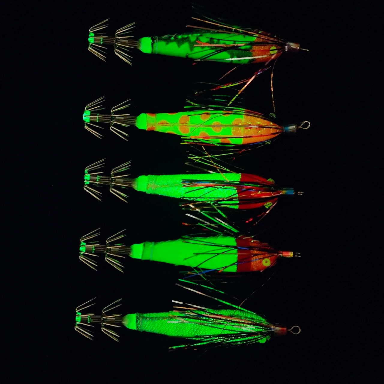 5pcs Glow Horizontal Squid Jig Egi Set 8.5cm Flash Tinsel Wood Shrimp Lure Luminous Octopus Cuttlefish Bait Sea Fishing Tackle gallery 1