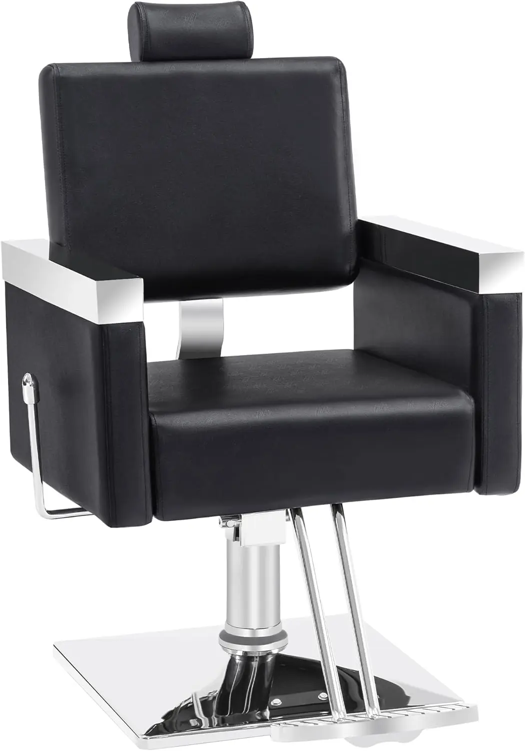 BarberPub Silla de barbero hidráulica reclinable clásica Silla de spa para salón Equipo de belleza para peinado 3018 (negro)