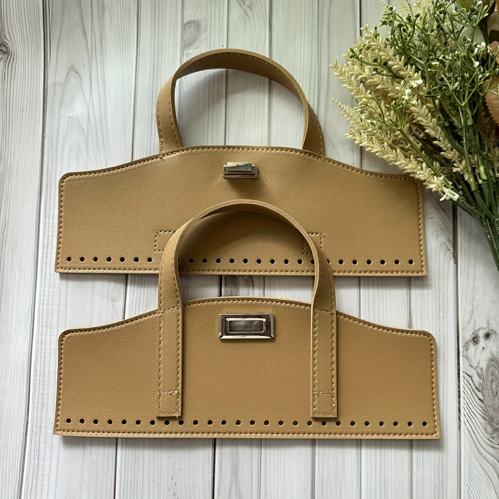 2pcs Set of Nappa Material Bag Bottoms 8*26 with Hand Handles, DIY Wallet Making,crochet bag