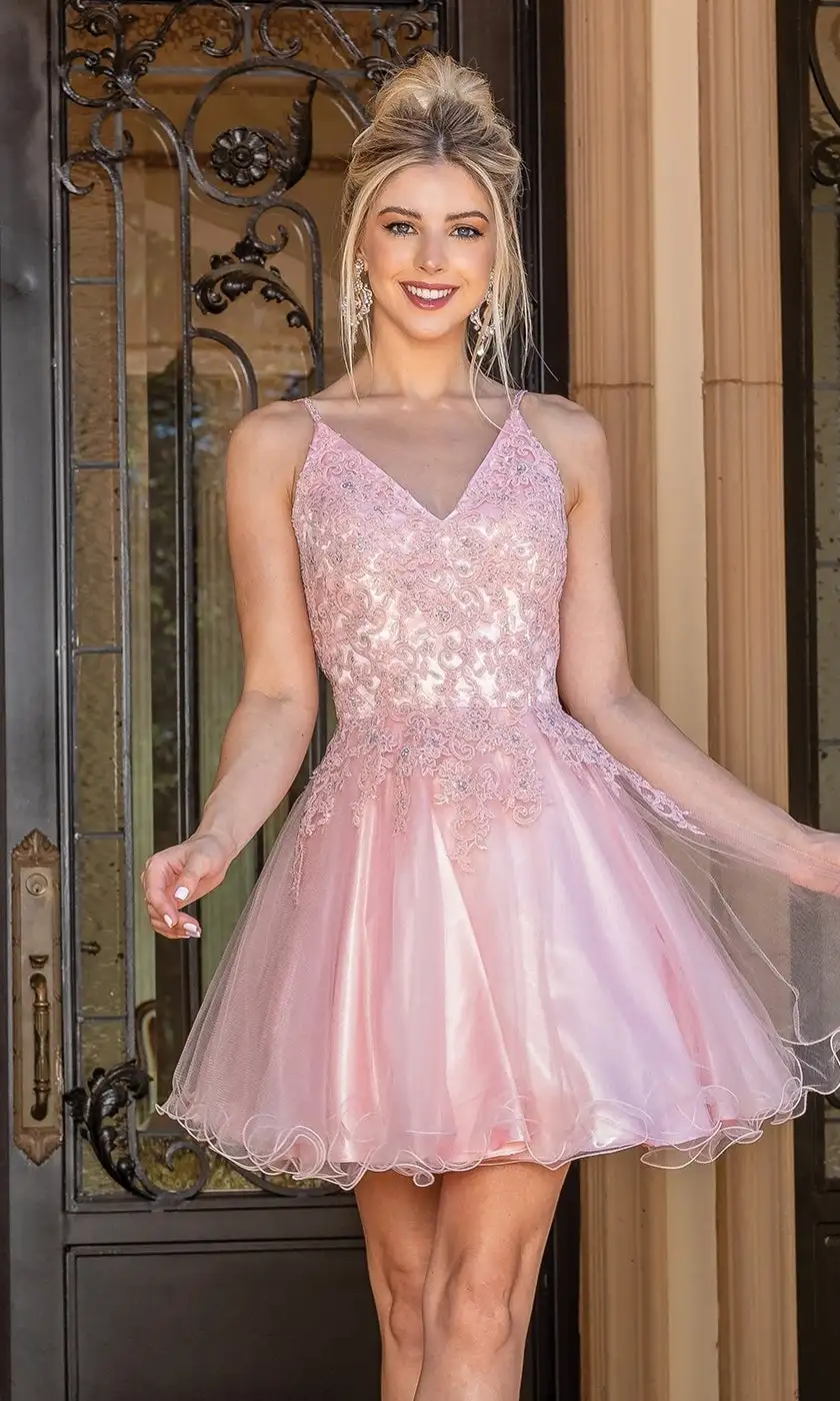 

Sparkly V-neck A-line Graduation Dresses Appliques Sequins Ruched Ruffles Backless Prom Gowns Elegant Teen's Homecoming Dress