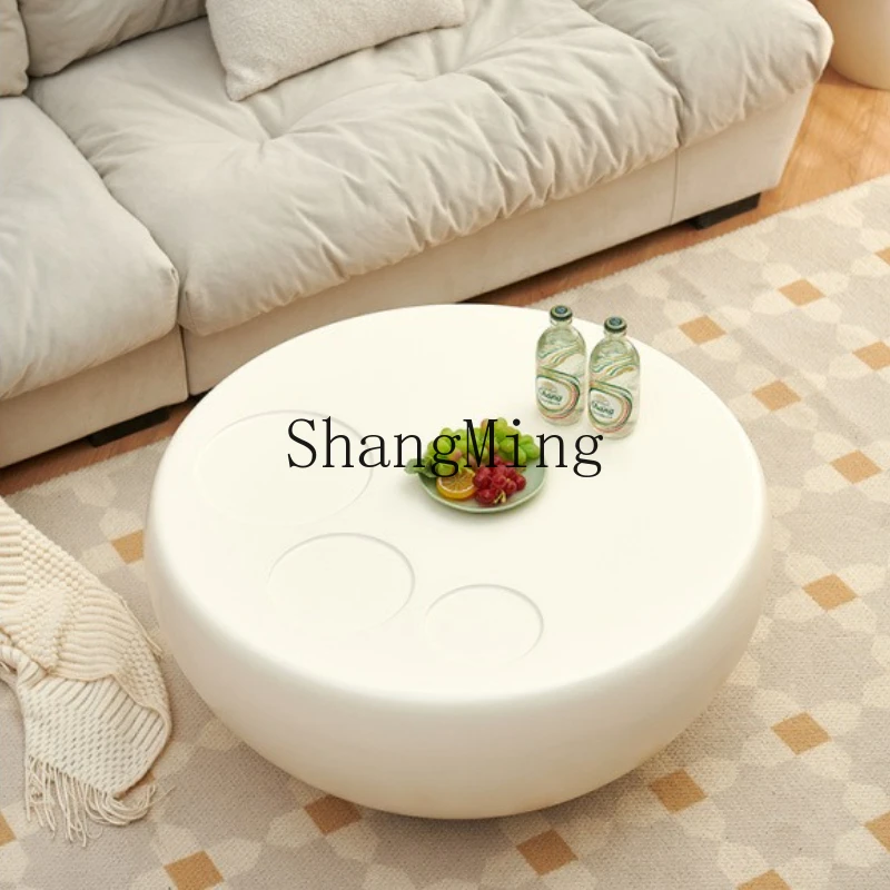 

FG cream Internet celebrity coffee table modern household simple small apartment living room round combination coffee table