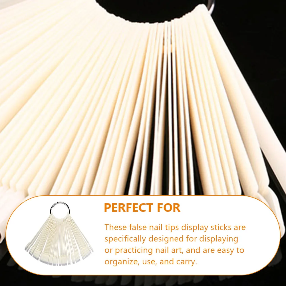 

50 Pcs Nail Art Supplies Color Card Supply Manicure Display Sticks White Practice Nails Tips Tools for