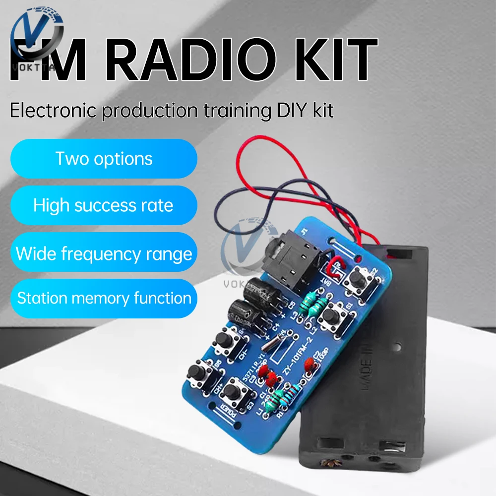 76-108MHz DIY FM Radio Kit Wireless Transmitter and Receiver Module Adjustable Frequency DIY PCB Circuit Board Welding Kits