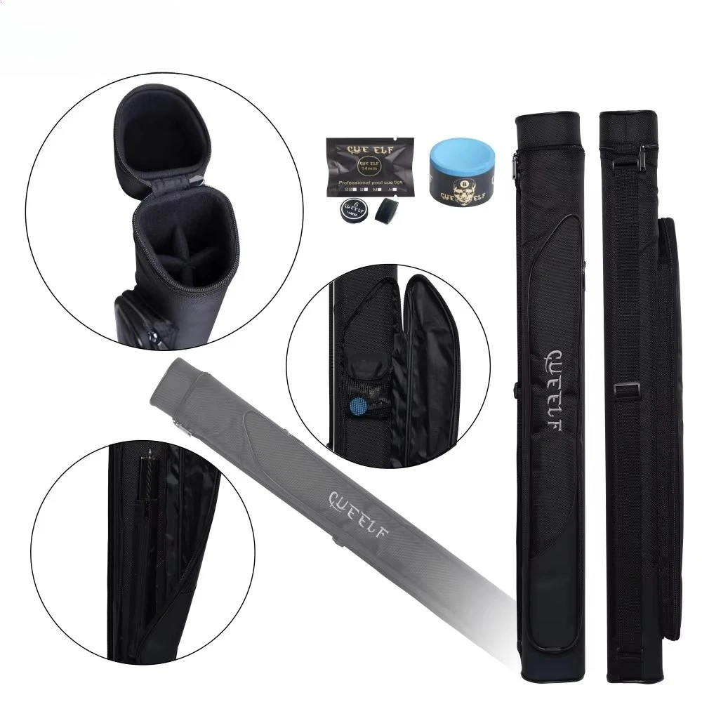 

Fashionable Black 2B2S Pool Cue Case 2x2 Holds 2 Sticks with Shoulder Strap Soft Billiard Cue Sling Bag