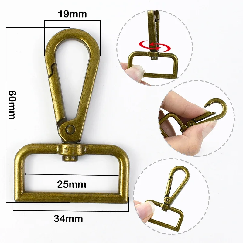 5/10/20Pcs Meetee 25mm Bag Belt Strap Buckles Metal Carabiner Clasps Lobster Dog Collar Key Swivel Clips Snap Hook DIY Accessory