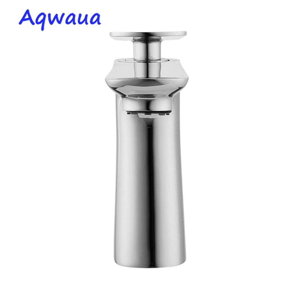 Aqwaua Bathroom Basin Mixer Faucet Ceramic Cartridge Chrome Accessories Bags Brass Body Cold Water Deck Mounted Single Hole