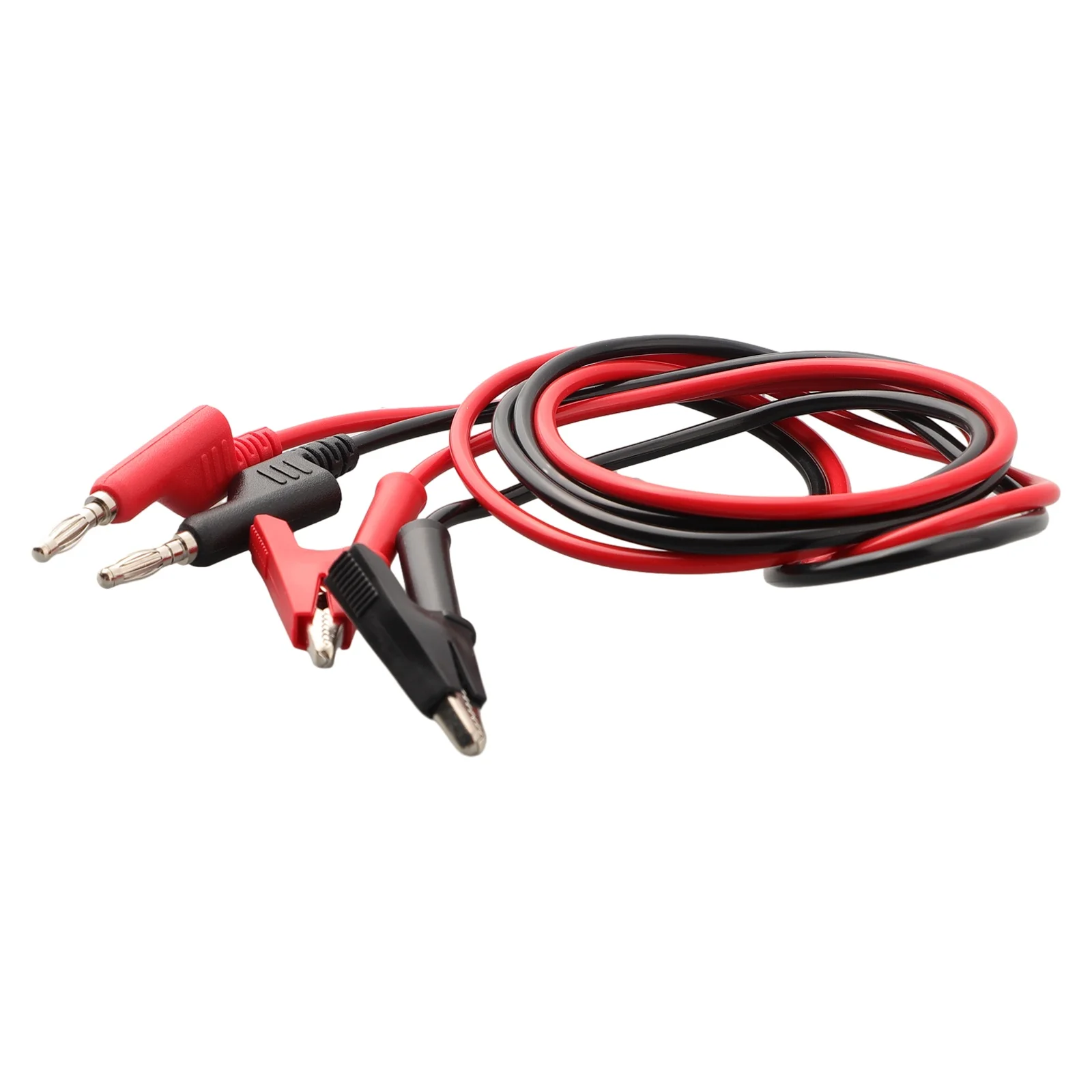 2PCS Multimeter Test Probes Leads 4mm Banana Plug To Crocodile Clip Test Leads Test Hook Probe Needle-tip 1M Wire
