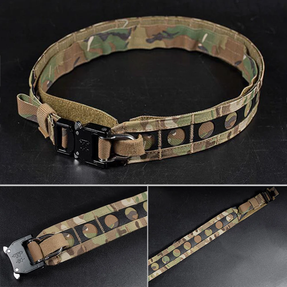 2 Inch Tactical Belt Quick Release Metal Buckle Molle Belt Lightweight Airsoft Paintball Waist Belt