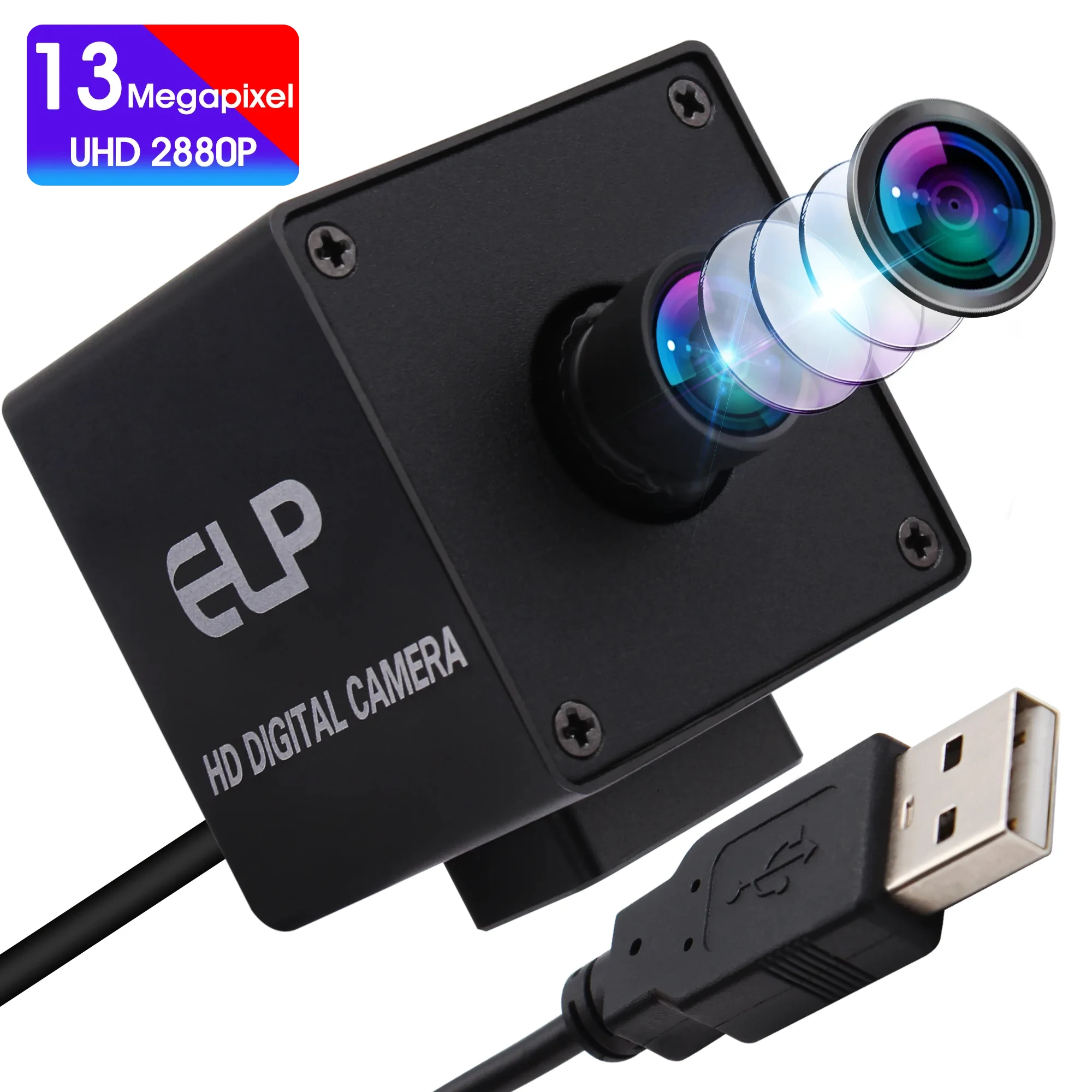 SVPRO 13Megapixel USB Camera MJPEG 15fps 3840x2880 IMX214 No Distortion HD Webcam For Computer PC Laptop Desktop