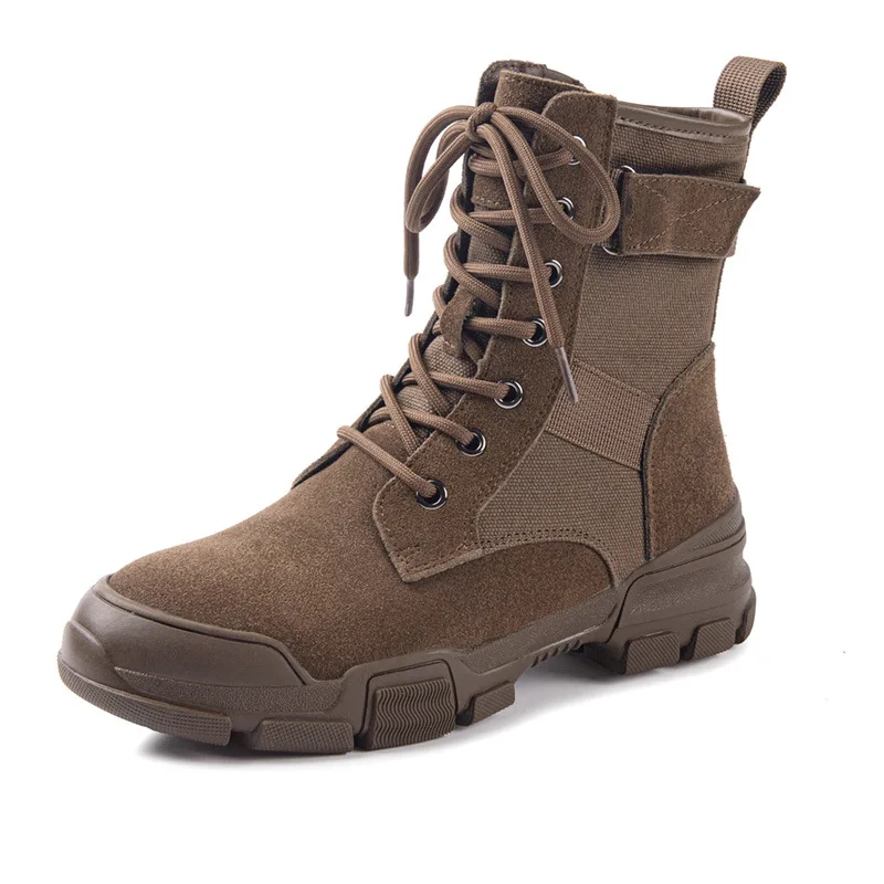 Hiking Shoes Leather Fashion Autumn and Winter Women's Hiking Shoes Casual Walking Boots British Style Women's Hiking Shoes 2025