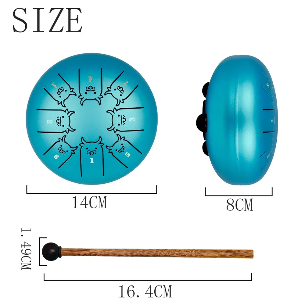 SLADE 5.5 بوصة الصلب اللسان طبل 8 لهجة Handpan طبل قرع أداة اليوغا التأمل علامات زودياك هدية عيد ميلاد