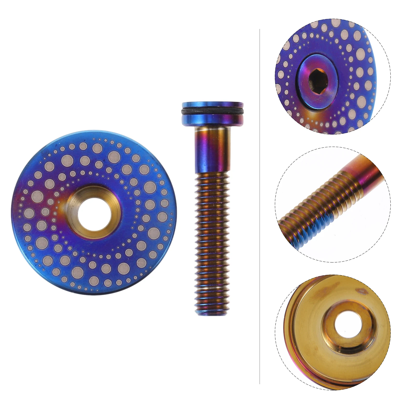 

1 set Titanium Alloy Bicycle Fork Cap Bike Stem Cover Dust Protective for Mountain Road Bikes Durable Light Weight High Strength