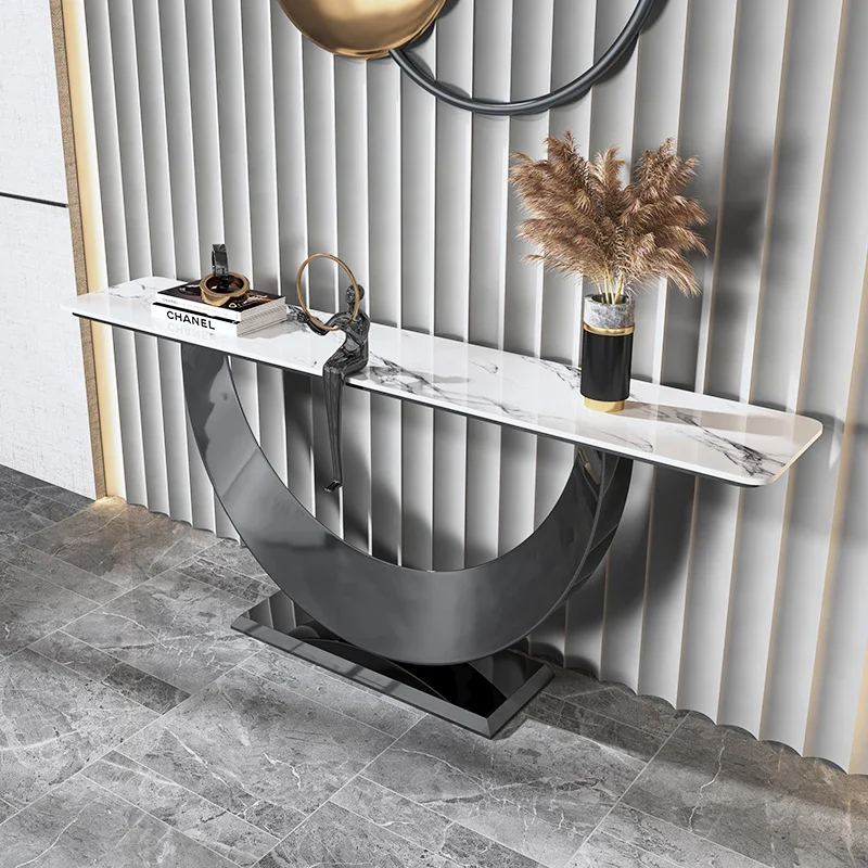 Moderne Eenvoudige High-End Corridor Strip Case Italiaanse Rotsplaat Toegangstafel