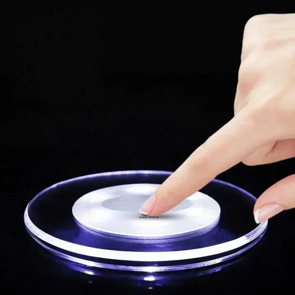 LED Tableware Mat Cup Luminous Sticker Colorful Flashing Bottle Sticker Light-emitting Coaster Stall Bar Light Ring Light